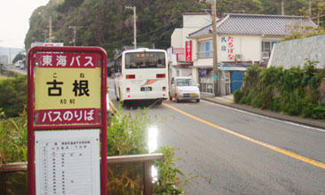 イメージ：曲がる場所は、「SHIRAHAMA9 白浜」の看板が目印です。看板には、国道135号線の北側から順番に番号が付けられています。